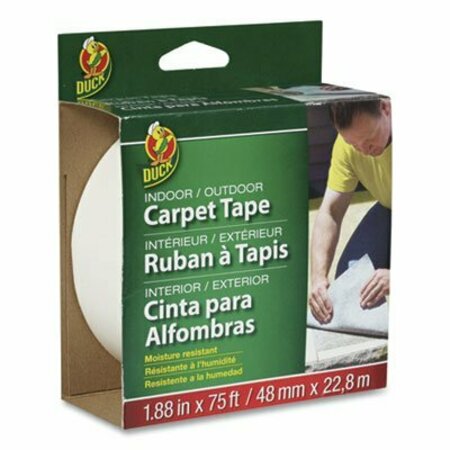 SHURTECH BRANDS Duck, CARPET TAPE, 3in CORE, 1.88in X 75 FT, WHITE 442062